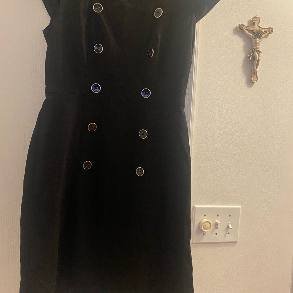 White House black market Elegant Black Double-Breasted Dress